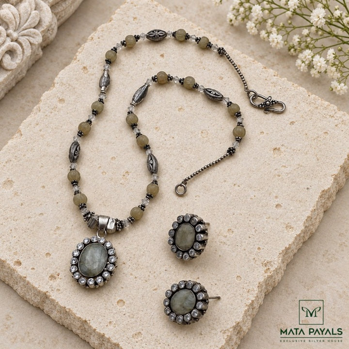 Oxidised Silver NeckSet