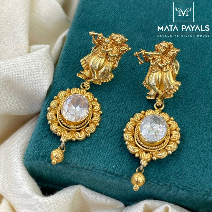Fantastic Shri Radha Krishna Gold Plated Earing