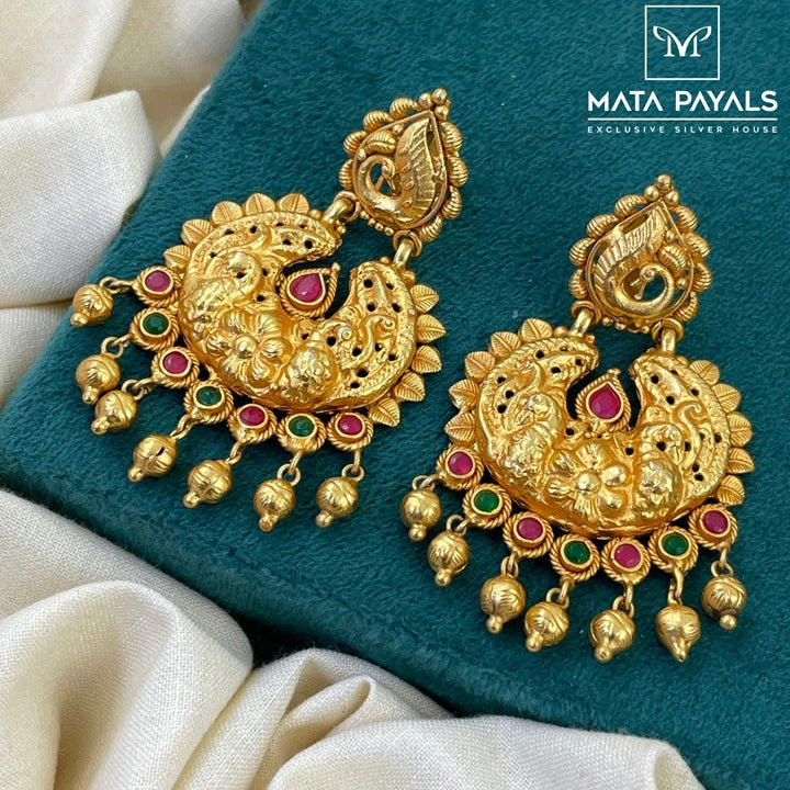 Elegant Peacock Gold Plated Chandbali