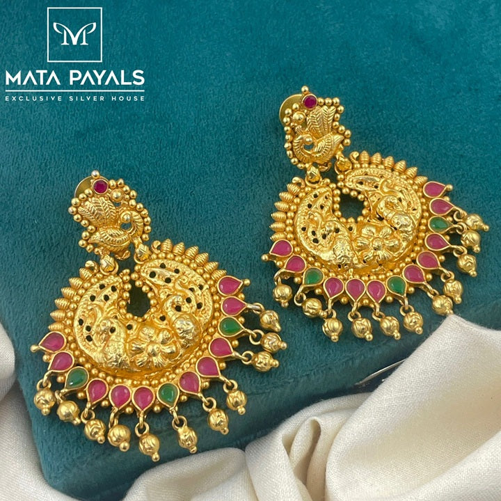 Captivating Silver Gold Plated Chandbali