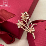 Rose Gold Flower Brooch