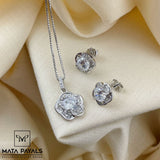Dazzling Zircon Pendant Set
