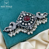 Pleasant Symmetric Peacock Oxidised Choker