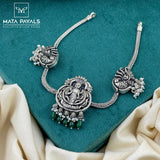 Oxidised Nakshi Devi Lakshmi Peacock Choker