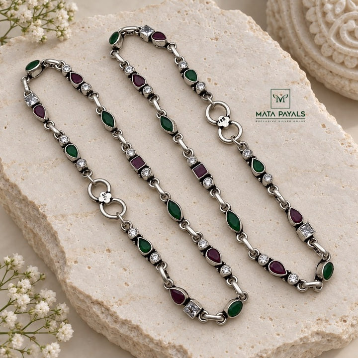 Cut Stone Anklet