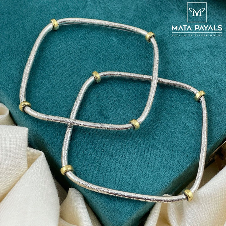 Sparkling Dual Tone Bangle