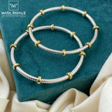 Unique Silver Dual Tone Bangle