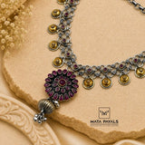 Unique Dual Tone Floral Necklace