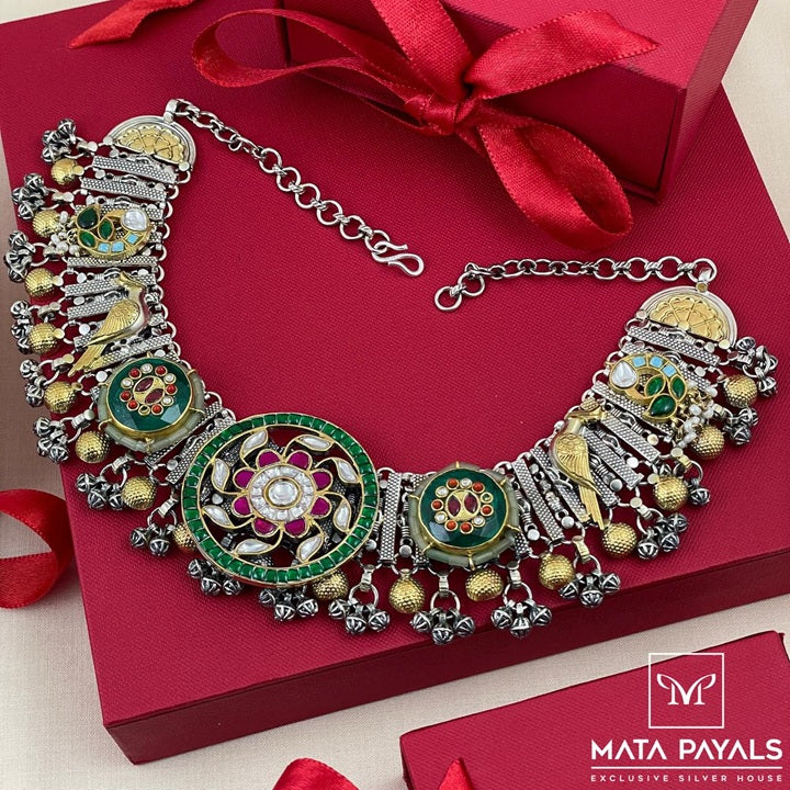 Rajwade Kundan Dual Tone Necklace