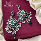 Oxidised Kundan Chandbali