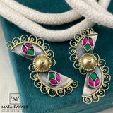Dual Tone Kundan Stud