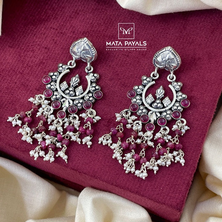 Charming Oxidised Chandbali