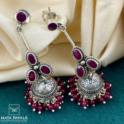 Impressive Dark Pink Jumka