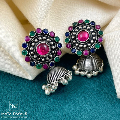 Colourful Oxidised Jumka