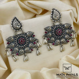 Unique Cut Stone Earring