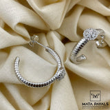 Zircon Silver Hoop
