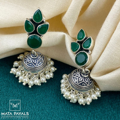 Green Cut Stone Jumka