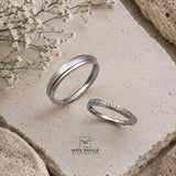 Shiny Zircon Couple Ring