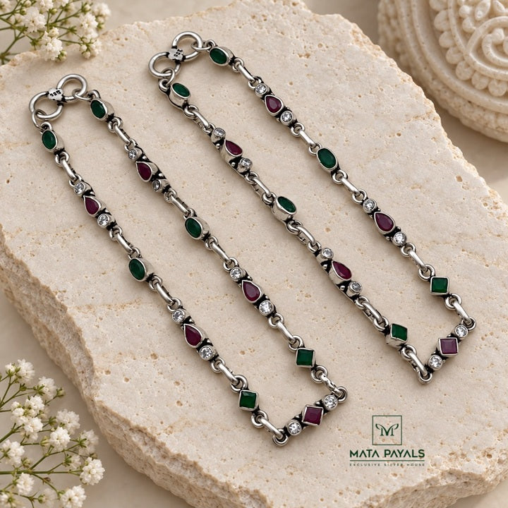 Attractive Cut Stone Anklet