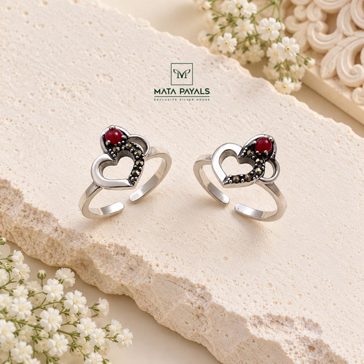 Heart Marcasite Toe Ring