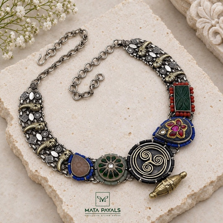 Royal Kundan Dual Tone Necklace