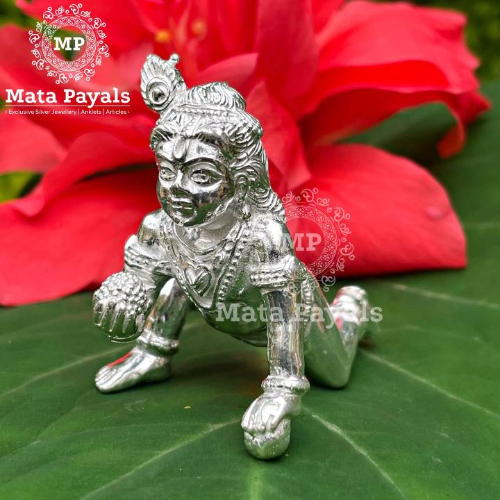 Elegant Shri Bal Krishna Silver Idol
