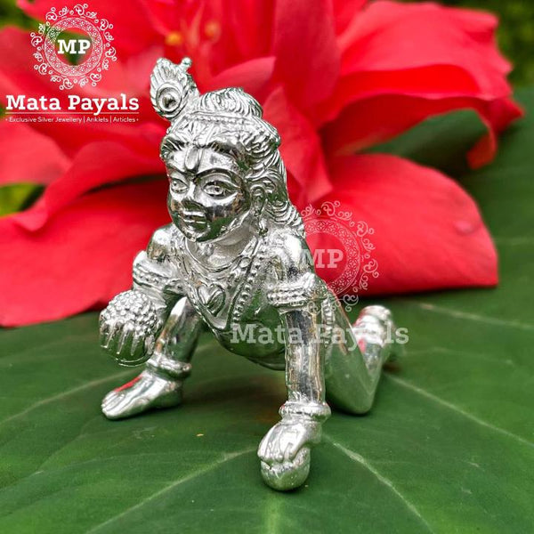 Elegant Shri Bal Krishna Silver Idol