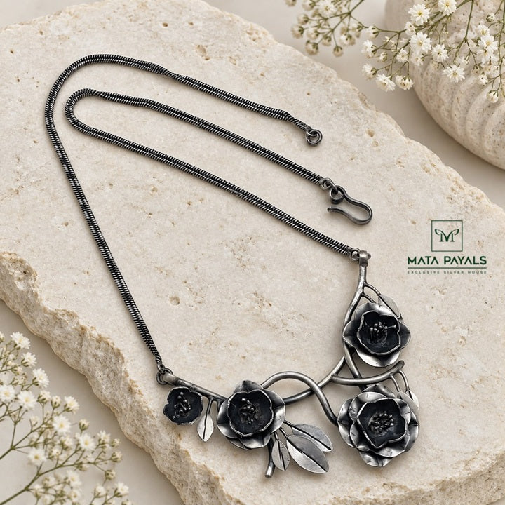 Tribal Floral Oxidised Necklace