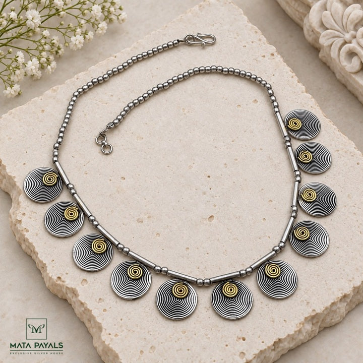 Eccentric Dual Tone Necklace