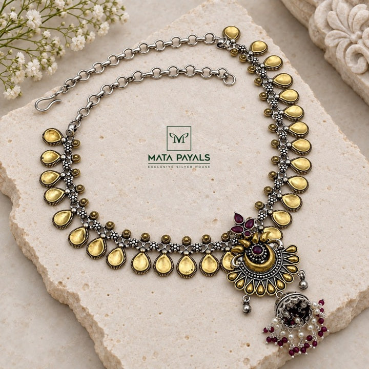 Artistic Dual Tone Necklace