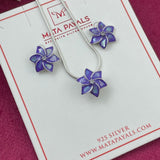 Elegant Violet Floral Pendant Set