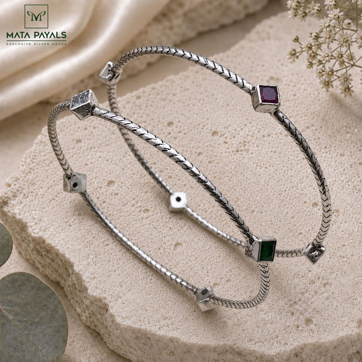 Small Cut Stone Bangle