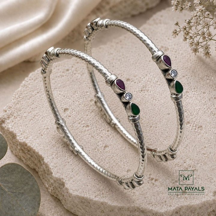 Unique Cut Stone Bangle