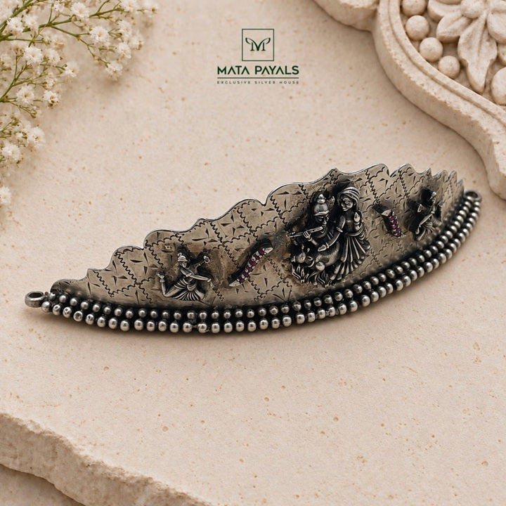Radha Krishna Leela Oxidised Choker