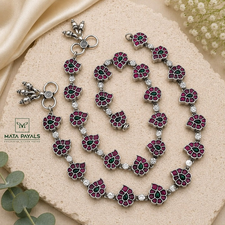 Mango Design Kundan Anklet