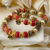 Stunning Silver Coral Bangle