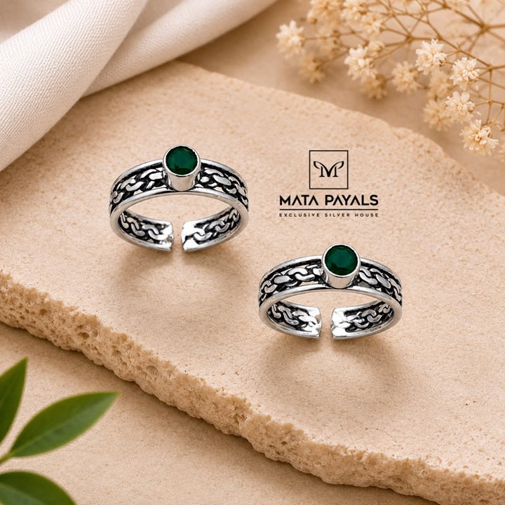 Excellent Green Band Toe Ring