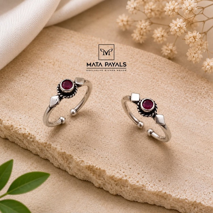 Red Stone Toe Ring
