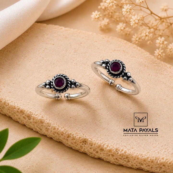 Simple Pink Stone Toe Ring