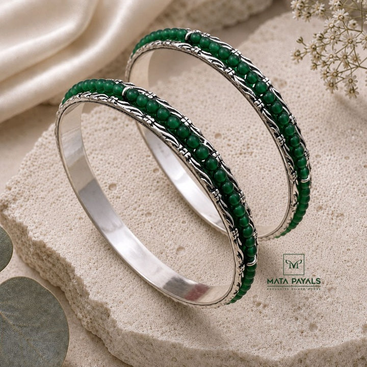 Green Beads Bangle