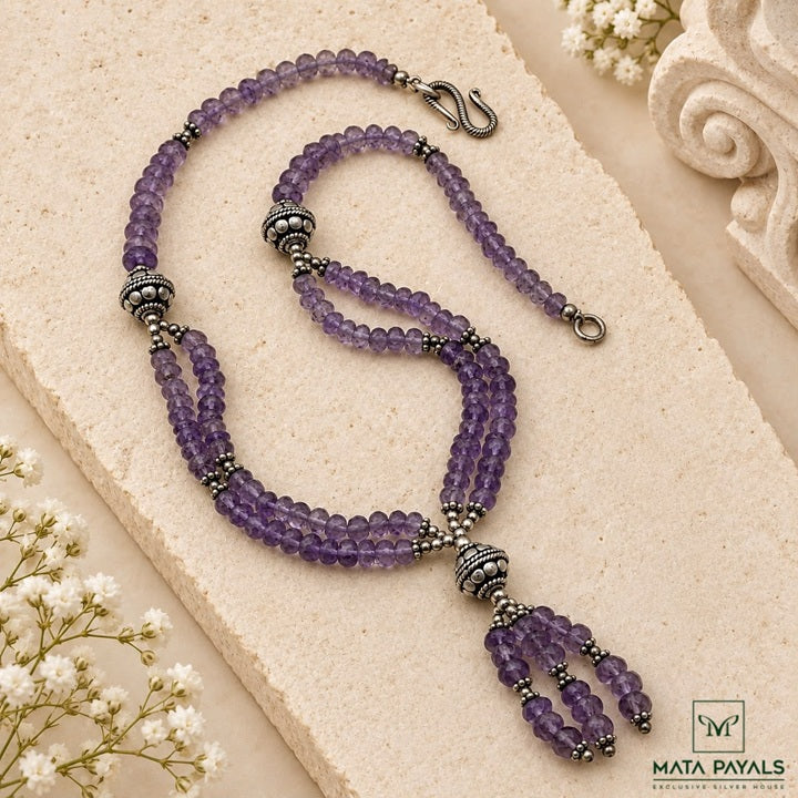 Trendy Silver Beads Necklace