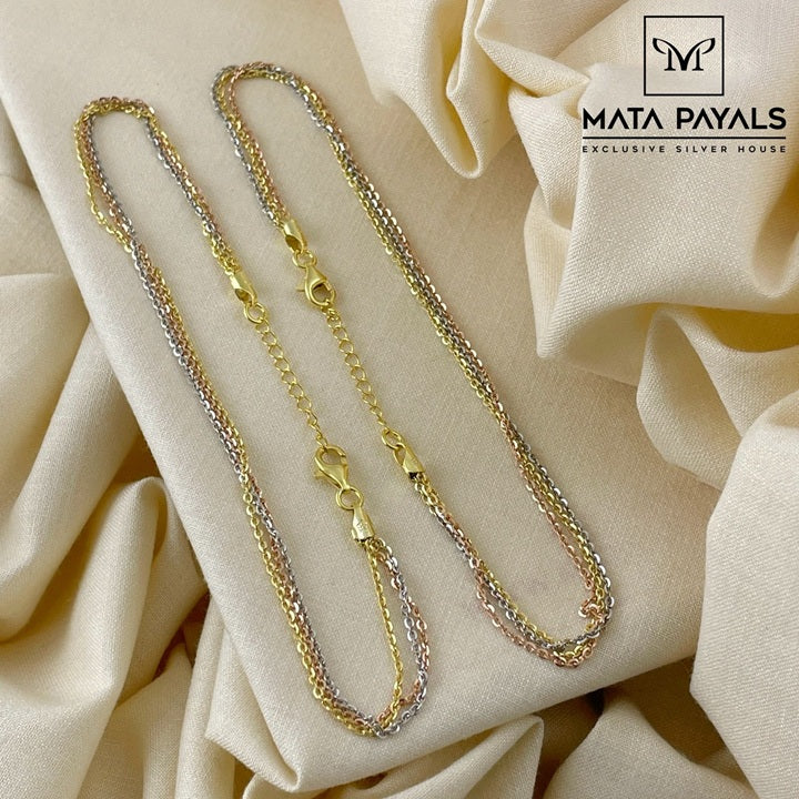 3 Layer Multi Tone Anklet