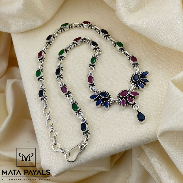 Colourful Cut Stone Necklace