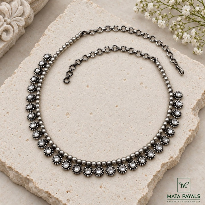 Oxidised Kundan Necklace