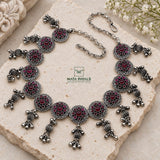 Retro Style Oxidised Kemp Necklace