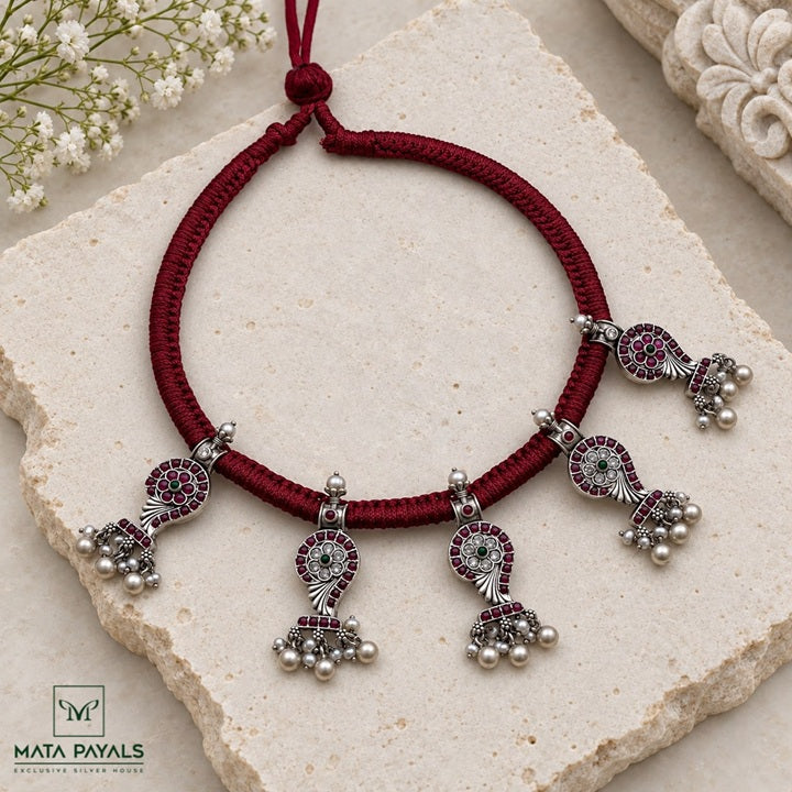 Classy Shanku Oxidised Thread Choker