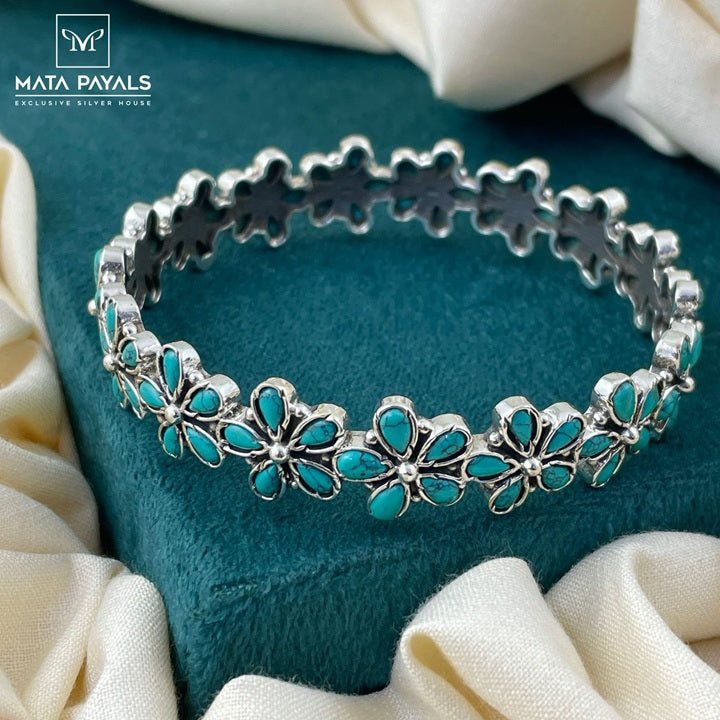 Oxidised Precious Stone Kada