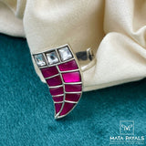 Oxidised Kundan Finger Ring