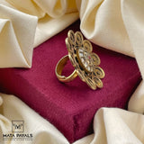 Kundan Rajwadi Gold Plated Ring