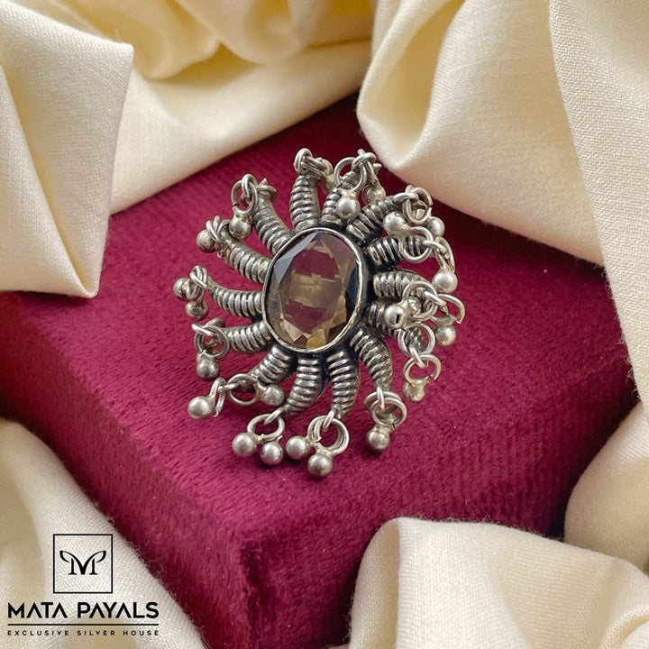 Blazing Ghungroo Oxidised Ring